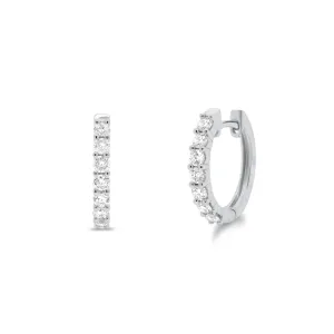 0.56 ct Prong-Set Diamond Huggie Earrings