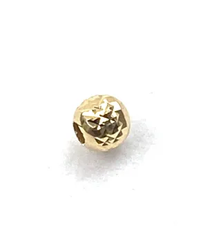 14K solid yellow gold texture bead, SKU# 1004940SMP