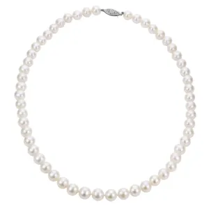 14K White Gold Feshwater Pearl Strand Necklace