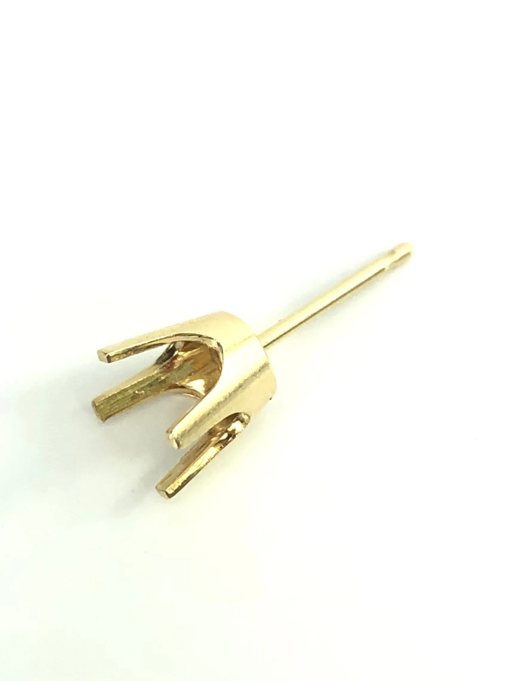 14K Yellow Gold Earpost 4 Prong Sku#11-26-1861