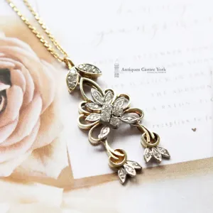 18ct Diamond Flower Necklace