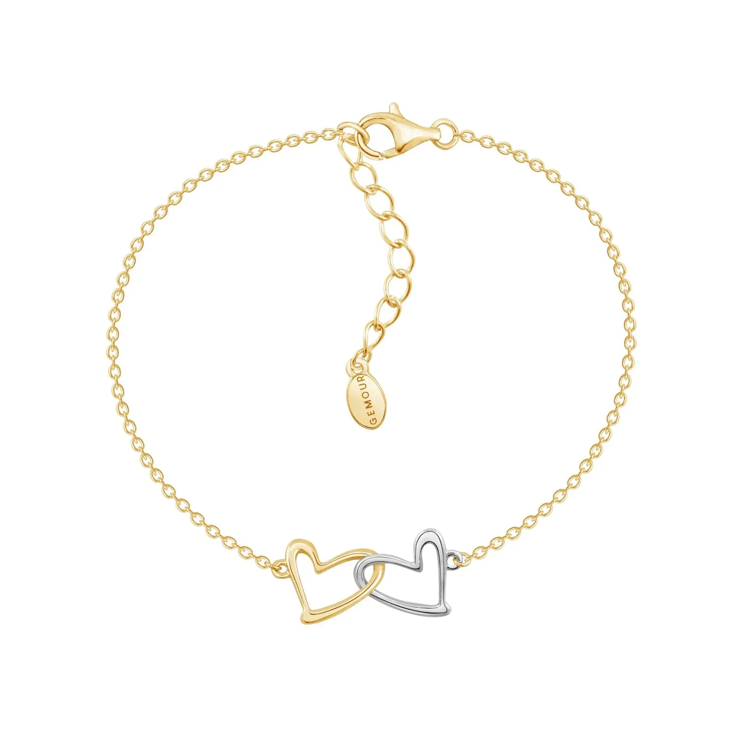 2 Tone Dainty Heart Bracelet