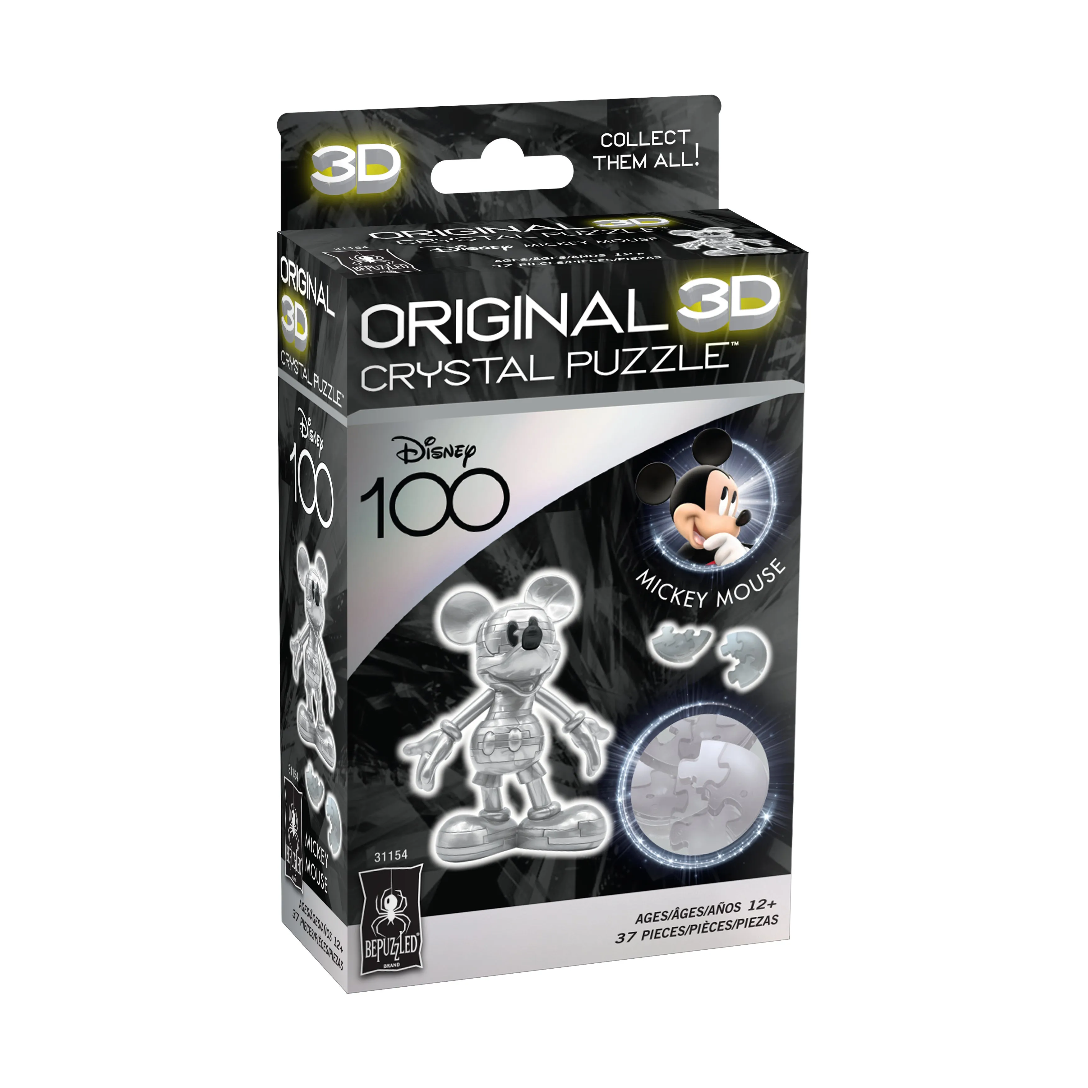 3D Crystal Puzzle - Disney 100 Platinum Edition - Mickey Mouse: 37 Pcs