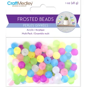 Acrylic Beads: Multi-Packs, A- Round Frosted, 28g, 8mm