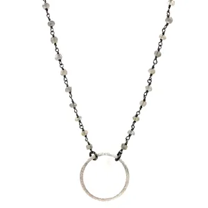 Ashley Gold Labradorite And Sterling Silver Circle Necklace