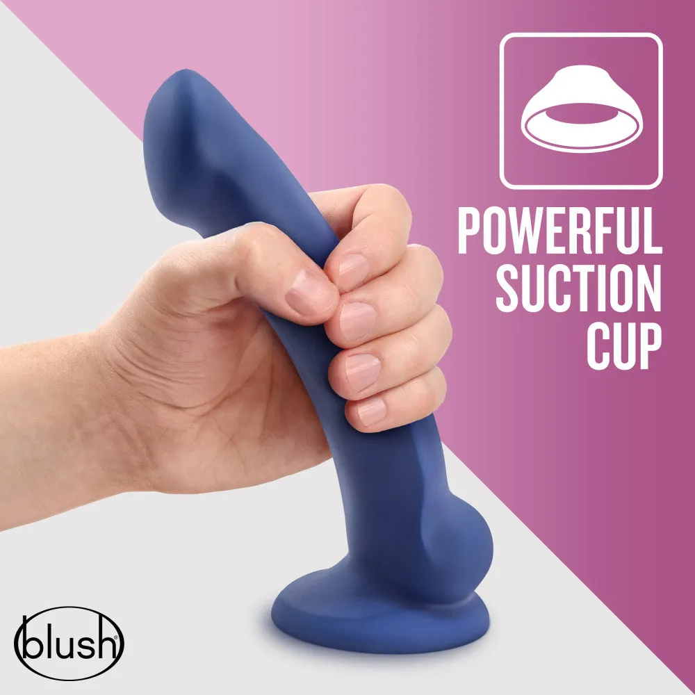 Avant By Blush® | Ergo Mini Indigo D10: Artisan 7 Inch Thin Dildo with Suction Cup Base - Elegantly Made with Smooth Ultrasilk® Purio™ Silicone