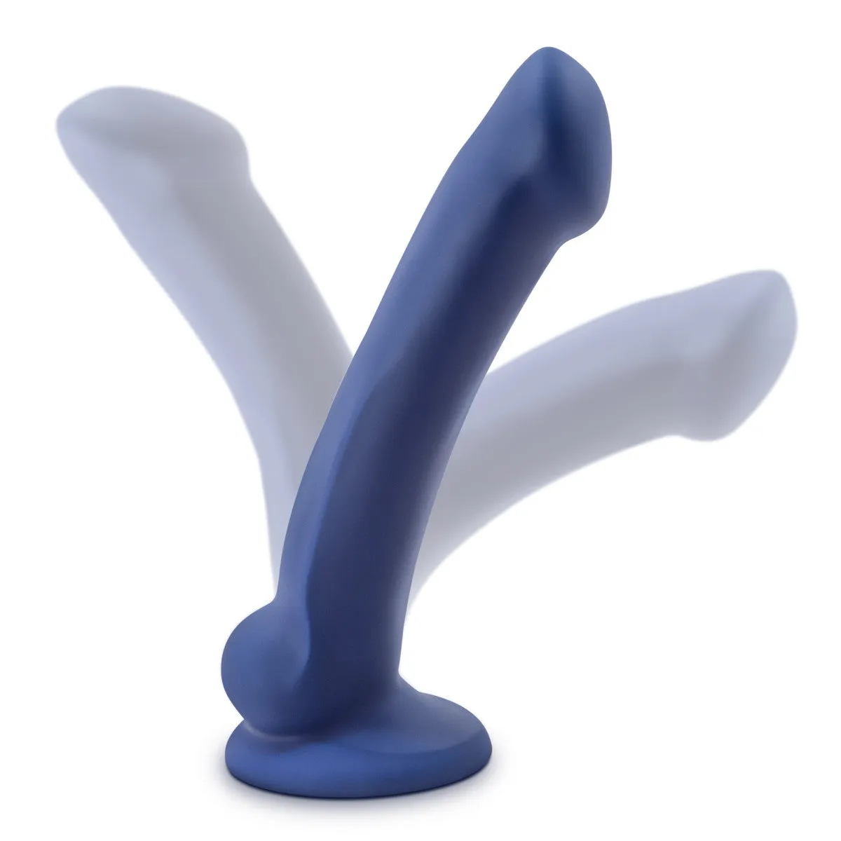 Avant By Blush® | Ergo Mini Indigo D10: Artisan 7 Inch Thin Dildo with Suction Cup Base - Elegantly Made with Smooth Ultrasilk® Purio™ Silicone