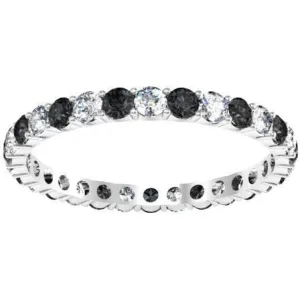 Black and White Diamond Eternity Wedding Ring