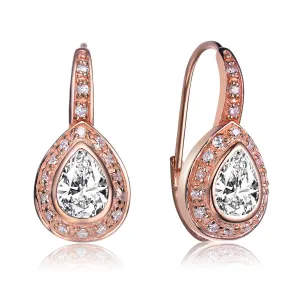 Constance Rose Pear Drop Earrings