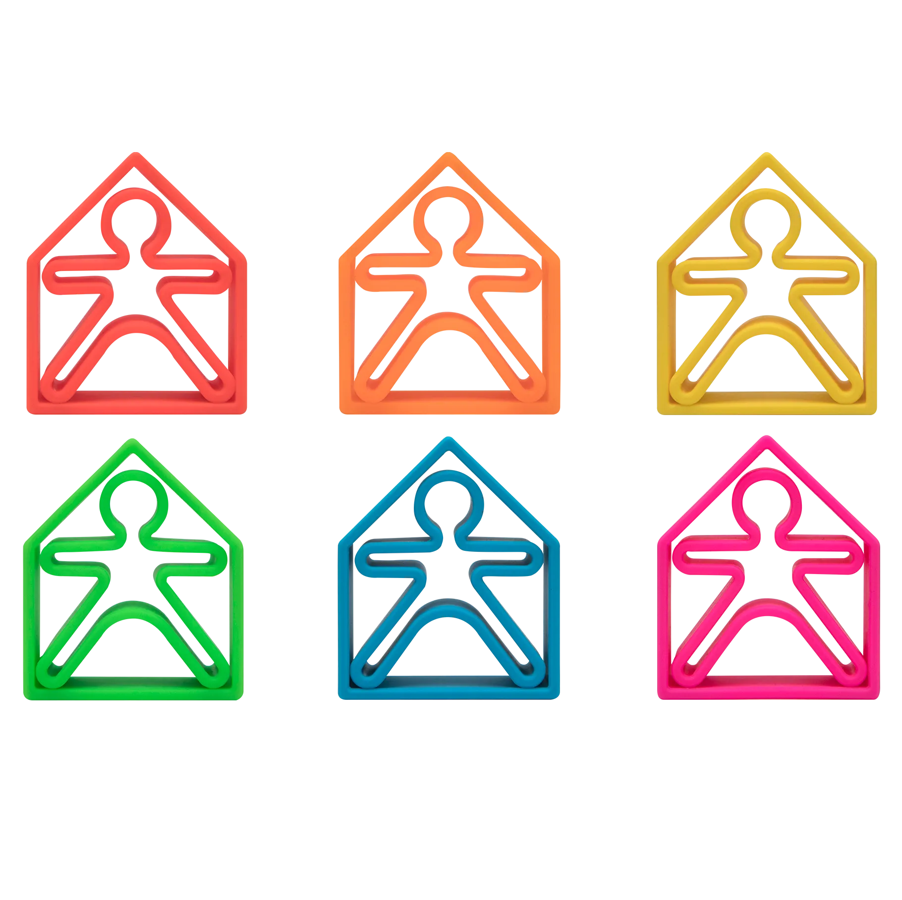 dëna Neon Kids and Houses 6 Pack - Assorted Colors