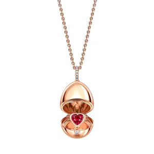 Fabergé Essence Rose Gold Ruby Heart Surprise Locket