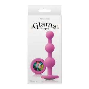 Glams Ripple Anal Beads with Gem