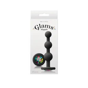 Glams Ripple Anal Plug Rainbow Gem Black