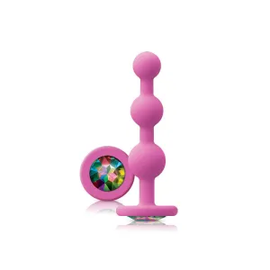 Glams Ripple Rainbow Gem Anal Plug Pink