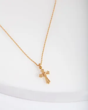 Gold Plated Sterling Silver Cross Necklace