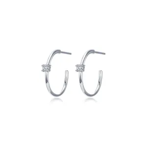 Lafonn Simulated Diamond 25mm High Polished Hoop Earrings E0629CLP00