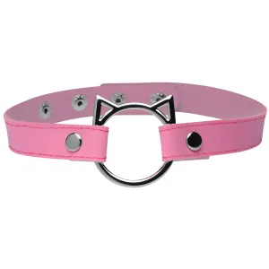 Master Series Kinky Kitty Slim Choker in Pink