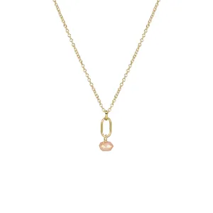 October Birthstone Pink Opal Necklace