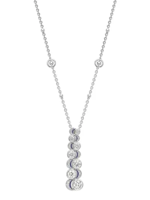 Over the Moon Diamond Enamel Platinum Pendant