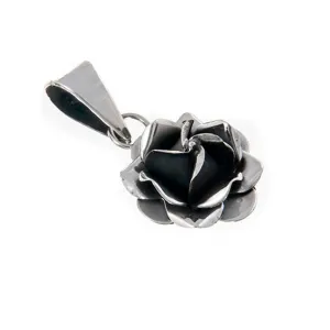 Oxidized Rose Pendant - Medium