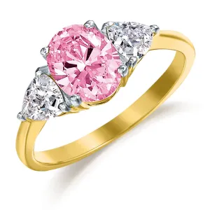 Pink Oval Trillion Ring