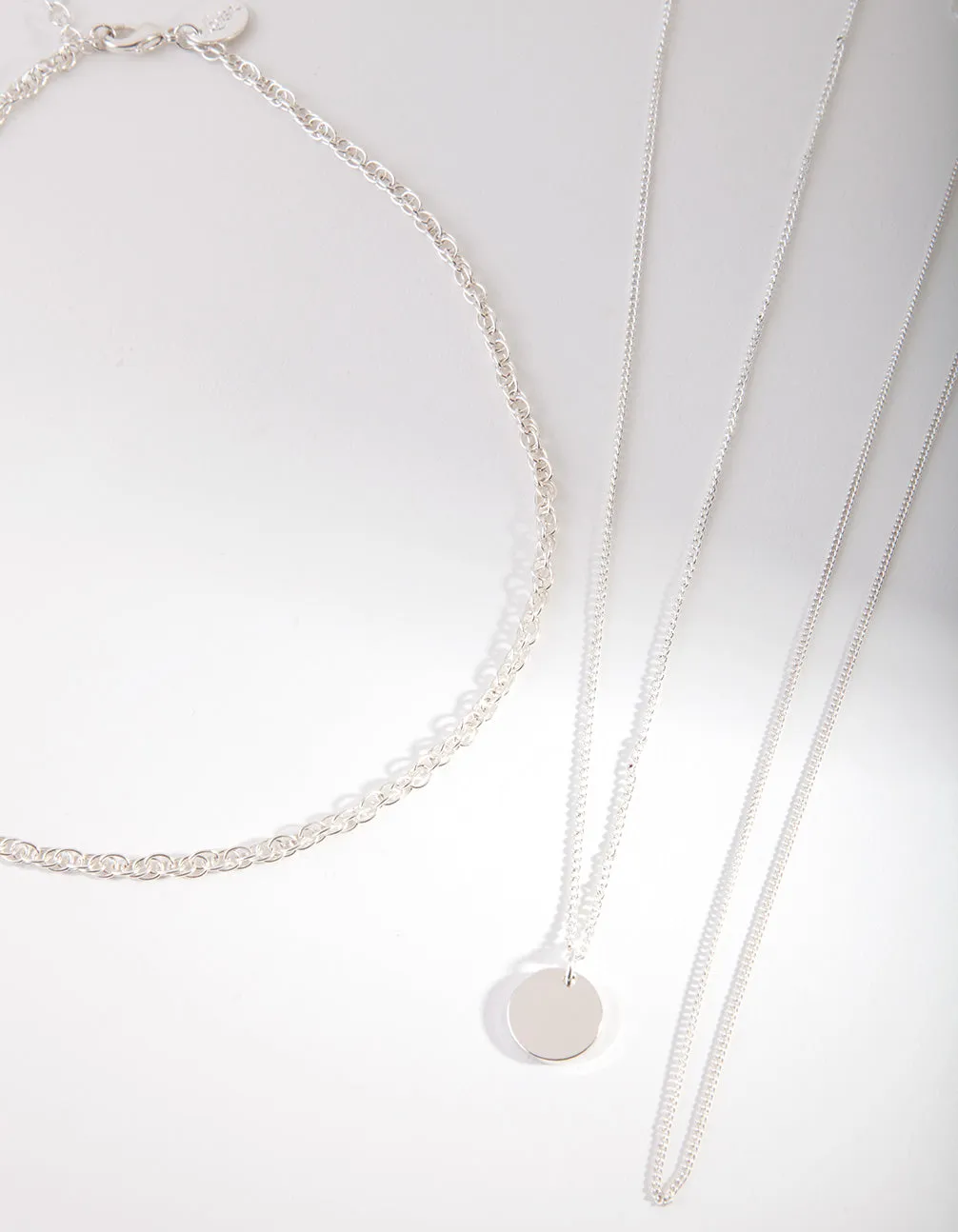 Silver Layered Chain Necklace