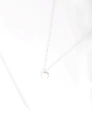 Sterling Silver Moon Necklace